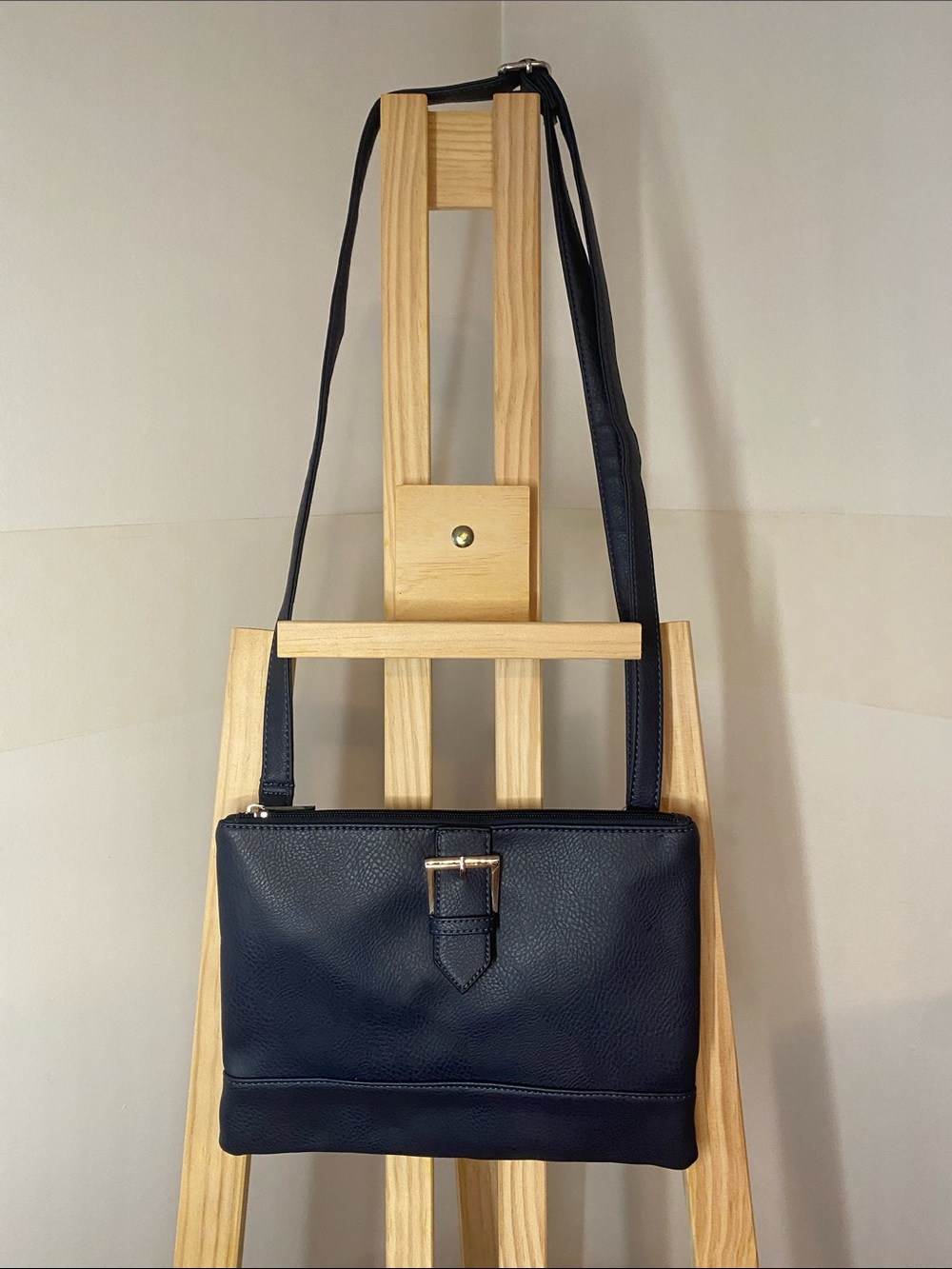 MIA & LUCA Navy Structured Shoulder Bag | Minimalist Classic Purse
